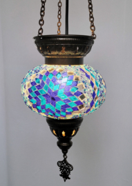 Mozaïek hanglamp blauw