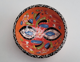 keramieken schaaltjes reliëf 8cm oranje