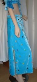 rok fluweel 240 turquoise