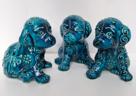 Hondjes blauw keramiek