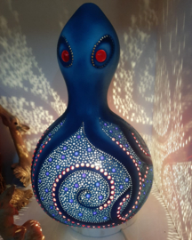 kalebaslamp "octopus blauw"