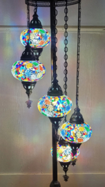 Mozaïek vloerlamp (5 bol Ø16cm) Antiek-look (kleurkeuze)