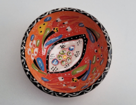 keramieken schaaltjes reliëf 8cm oranje