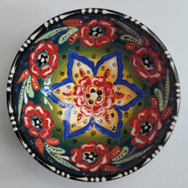keramieken schaaltjes BBreliëf 12cm donkergroen