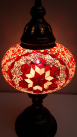 Tafellamp 16 cm roze/rood ster