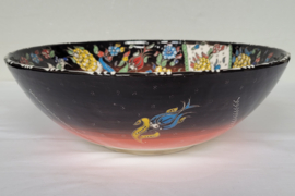 Keramieken schaal 30cm zwart/rood-1