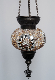 Mozaïek hanglamp goudbruin L13