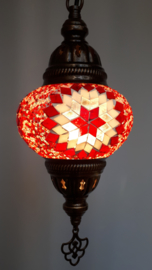 Mozaïek hanglamp Ø13cm rood-wit
