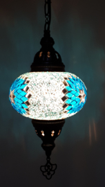 Mozaïek hanglamp Ø 16cm turq.blauw