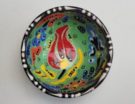 keramieken schaaltjes reliëf 8cm lichtgroen