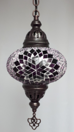 Mozaïek hanglamp Ø 16cm lila/zwart