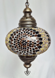 Mozaïek hanglamp 24cm goudbruin
