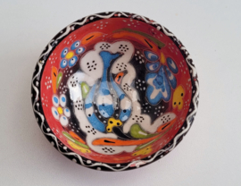 keramieken schaaltjes reliëf 8cm rood