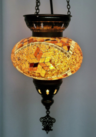 Mozaïek hanglamp goudbruin L14