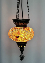 Mozaïek hanglamp goudbruin L14