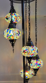 Mozaïek vloerlamp (5 bollen Ø16cm) Multicolor