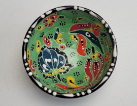 keramieken schaaltjes reliëf 8cm lichtgroen