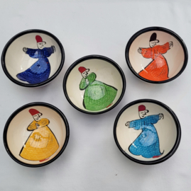 schaaltjes met Derwisj dansers wit
