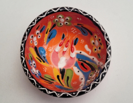 keramieken schaaltjes reliëf 8cm rood