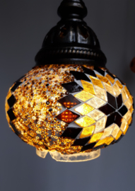 Mozaïek hanglamp 13cm bruin/zwart