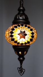 Mozaïek hanglamp 13cm bruin/zwart