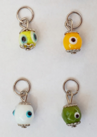 boze oog hangertje bolletje (geel/okergeel/wit/groen)