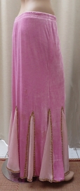 fluwelen rok roze/goud