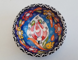 keramieken schaaltjes reliëf 8cm blauw