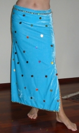 rok fluweel 240 turquoise