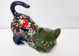 Poezenbeeldje groen/blauw