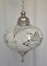 Grote hanglamp mozaïek 33cm wit