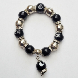 armbandje Boze oog met cubic Zirkonia -gekleurd