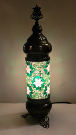 Mozaiek tafellamp cilinder groen