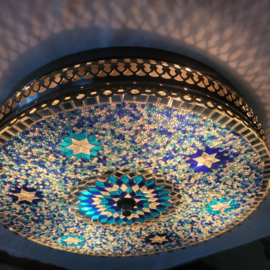 Plafonniere 40cm (met rand) blauw-ster