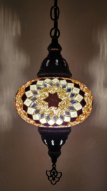 Mozaïek hanglamp 16cm bruin 3S