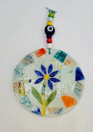 Wanddecoratie glasmozaïek bloem