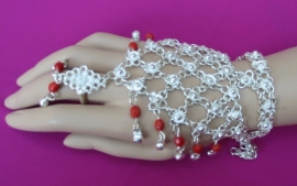 Handsieraad zilver/rood