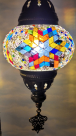 Mozaïek tafellamp 3 bollen 13cm multicolor