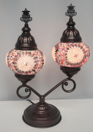 tafellamp 2bollen 13cm MC-roze