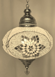 Grote hanglamp mozaïek 33cm wit