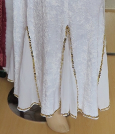 fluwelen rok wit/goud