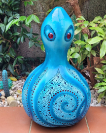 kalebaslamp "octopus blauw"