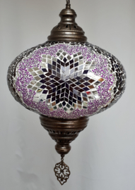 Grote hanglamp mozaïek 33cm paars/lila