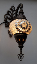 mozaïek wandlamp Ø 16cm wit