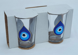 2 limonade glazen met 'boze oog'