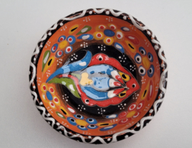 keramieken schaaltjes reliëf 8cm oranje