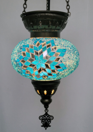 Mozaïek hanglamp turquoise