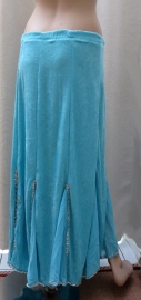 fluwelen rok turquoise/zilver