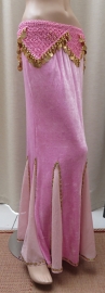 fluwelen rok roze/goud