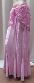 fluwelen rok roze/zilver